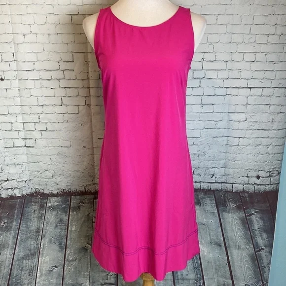 TITLE NINE PINK DAY TRIP SLEEVELESS DRESS COLOR BLOCK CIRCLES BACK Granola Girl